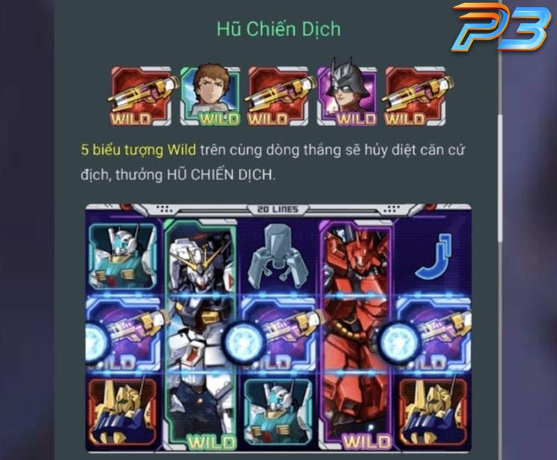 Nổ hũ Gundam Slot P3 - Đại chiến Robot săn Jackpot khủng 2 Các biểu tượng trong Gundam Slot